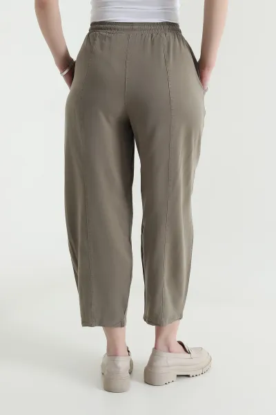 Vizon Bel Lastikli Cepli Tencel Kadın Şalvar Pantolon 453170