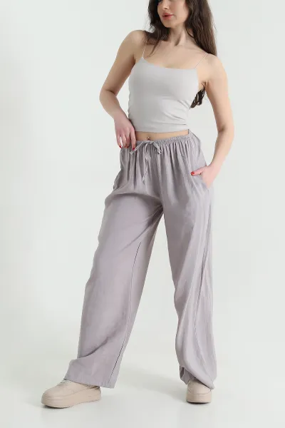 Vizon Beli Lastikli Kadın Tensel Pantolon 441589