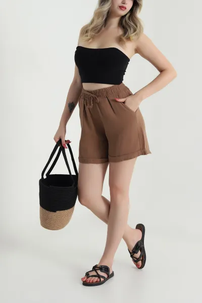 vizon-beli-lastikli-muslin-keten-kadin-sort-481924