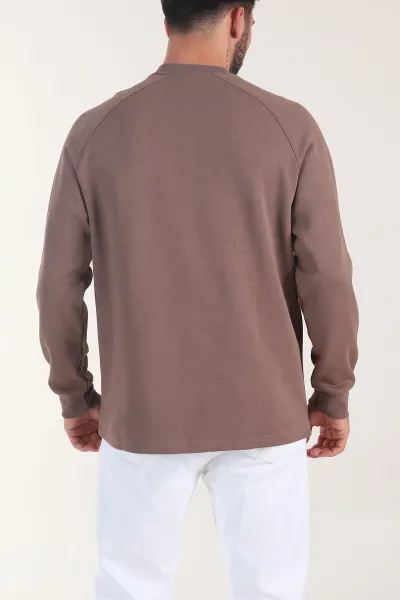 Vizon Bisiklet Yaka Erkek Sweatshirt 406591