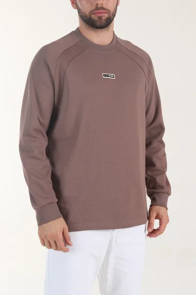 Vizon Bisiklet Yaka Erkek Sweatshirt 406591