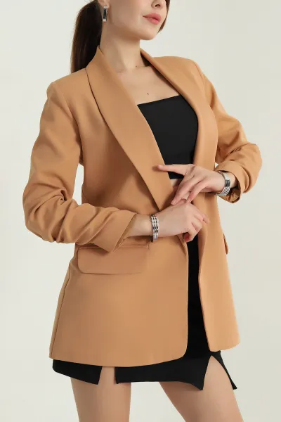 Vizon Büzgülü Kol Astarlı Kadın Ceket 387155