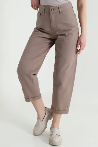 Vizon Cep Detay Gabardin Kadın Pantolon 454917