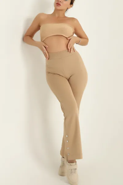 Vizon Çıtçıtlı Dalgıç Kumaş İspanyol Pantolon 294638
