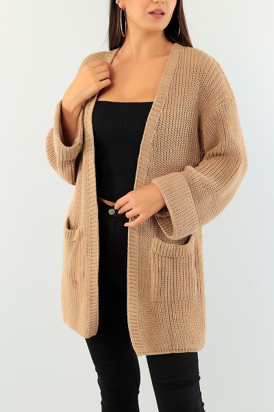 Vizon Duble Kol Selanik Örgü Bayan Hırka 75038