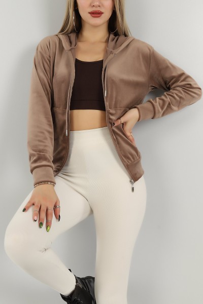 Vizon Fermuarlı Kadife Sweat 147282