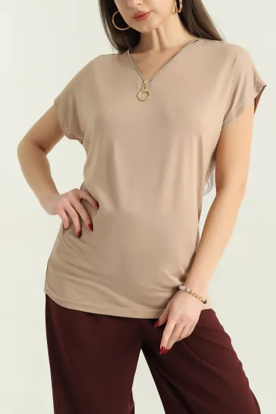 Vizon Fermuarlı Viskon Bluz 335659