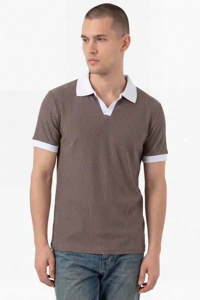 Vizon Fitilli Polo Yaka Erkek Tişört 458871