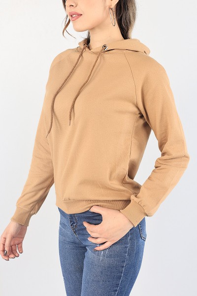 Vizon İçi Şardonlu Kapüşonlu Bayan Sweat 87749