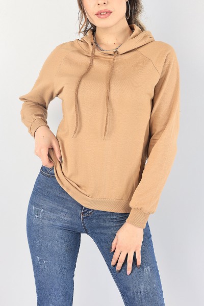 Vizon İçi Şardonlu Kapüşonlu Bayan Sweat 87749