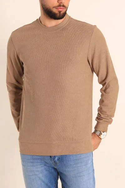 Vizon Jakarlı Bisiklet Yaka Erkek Sweatshirt 236817