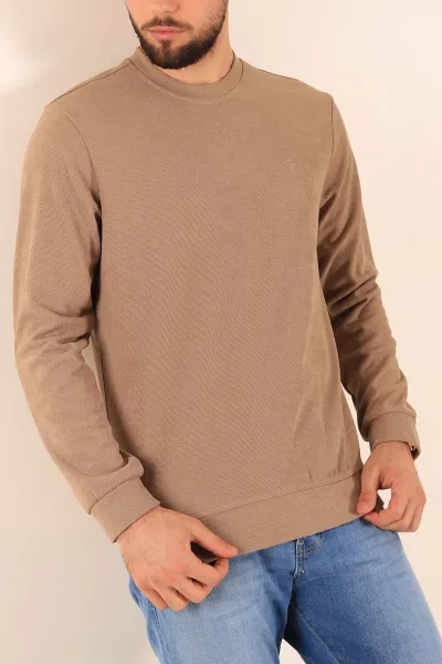 Vizon Jakarlı Bisiklet Yaka Erkek Sweatshirt 236817