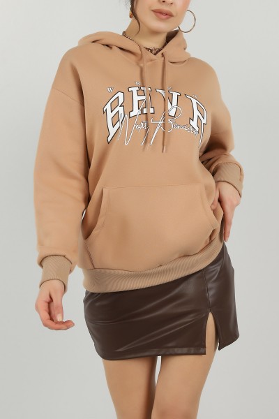 Vizon Kapüşonlu İçi Şardonlu Bayan Sweat 145305