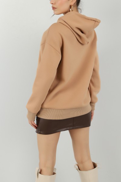 Vizon Kapüşonlu İçi Şardonlu Bayan Sweat 145305