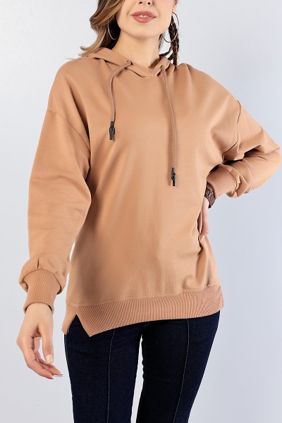 Vizon Kapüşonlu Likralı Bayan Sweat 81194