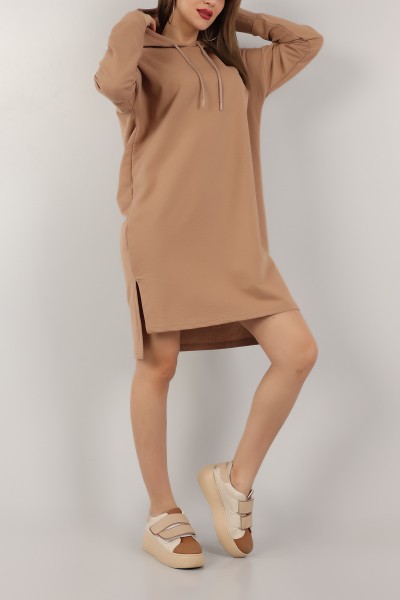 Vizon Kapüşonlu Tunik Elbise 155702