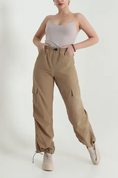 Vizon Kargo Cep Paraşüt Kumaş Kadın Pantolon 467963