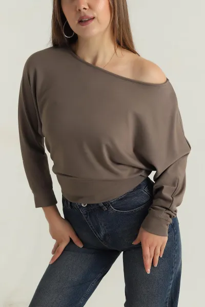 Vizon Kayık Yaka Modal Kadın Bluz 409799