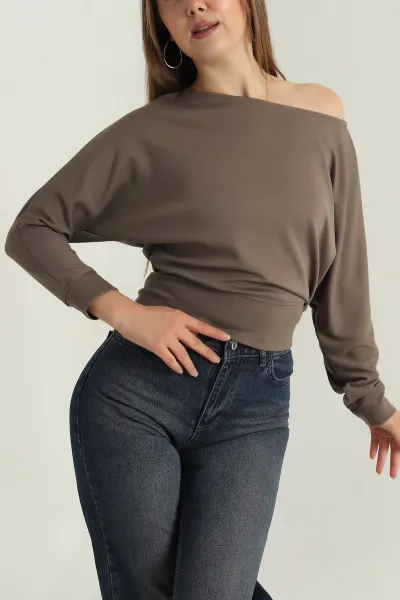 Vizon Kayık Yaka Modal Kadın Bluz 409799