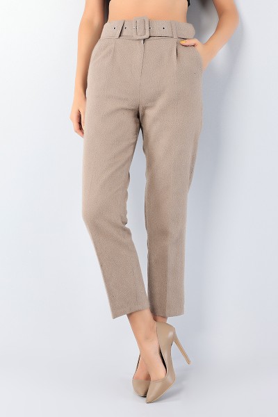 Vizon Kemerli Bayan Kaşmir Pantolon 75698