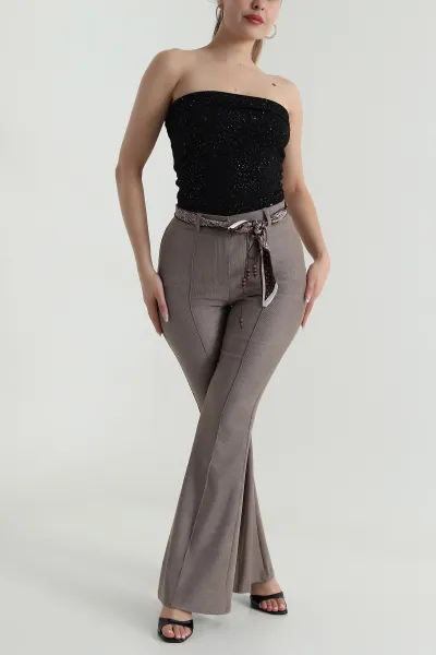 Vizon Kemerli Massimo Kadın Pantolon 485985