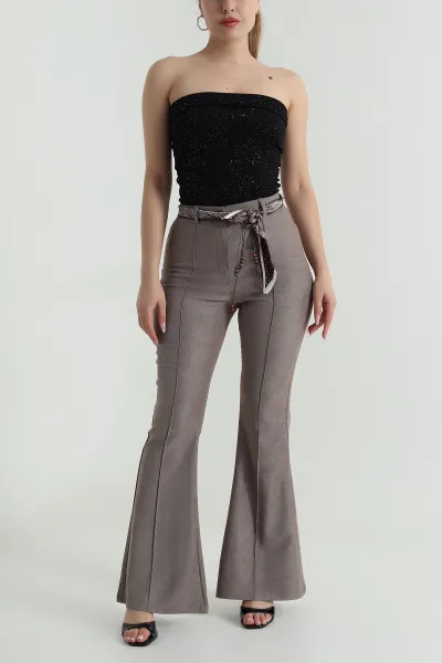 Vizon Kemerli Massimo Kadın Pantolon 485985