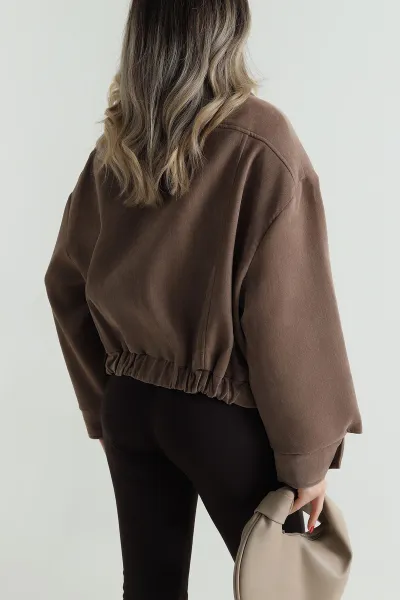 Vizon Klapalı Denim Modal Kadın Bomber Mont 499359