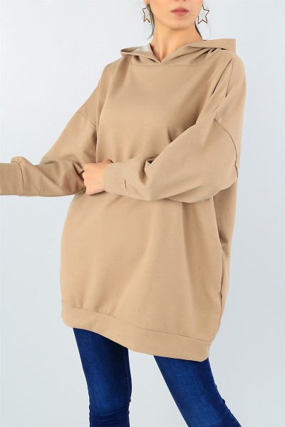 Vizon Likralı Kapüşonlu Tunik 45671