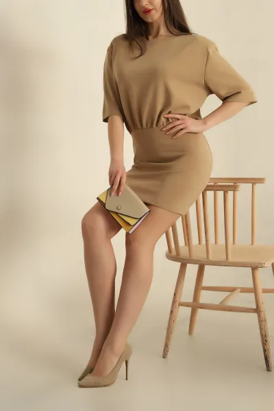 Vizon Modal Kumaş Omuzları Vatkalı Elbise 259156