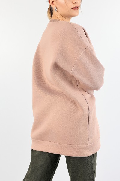 Vizon Nakışlı Bayan Şardonlu Sweat 85042