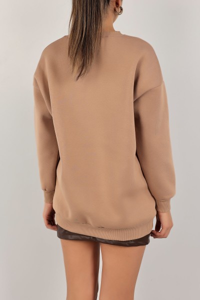 Vizon Nakışlı İçi Şardonlu Bayan Sweat 142970