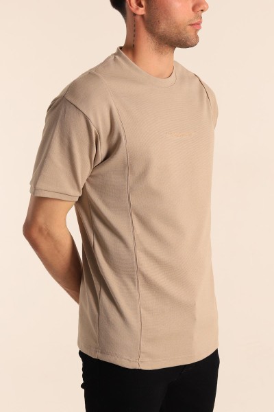 Vizon Oversize Kabartma Yazılı Dikişli Erkek Tişört 181821