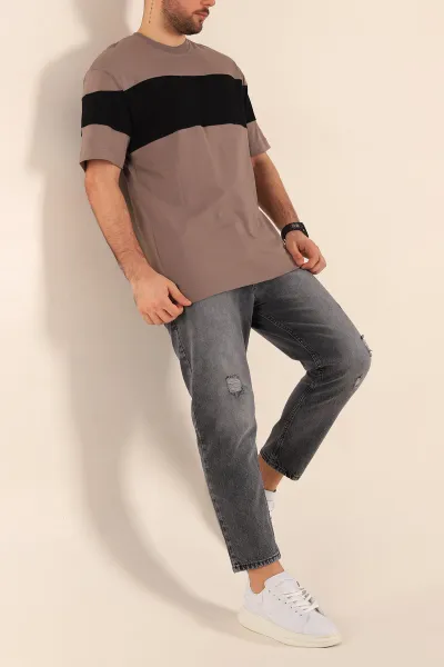 Vizon Oversize Suprem Parçalı Erkek Tişört 249450