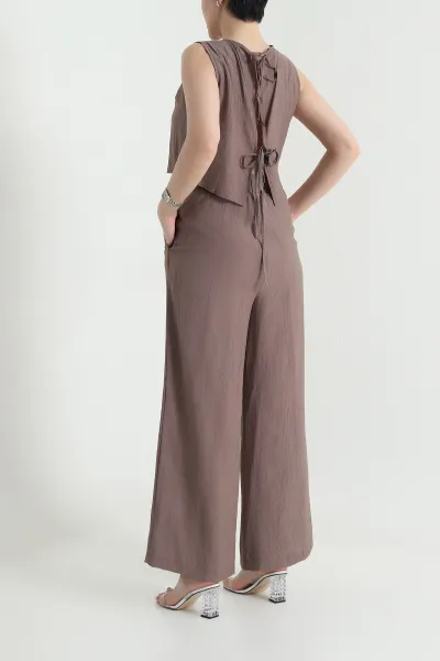 Vizon Pantolon Bluz Kadın Çilek İkili Takım 454782