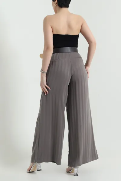 Vizon Pileli Cepli Tencel Cupra Kadın Pantolon 456526