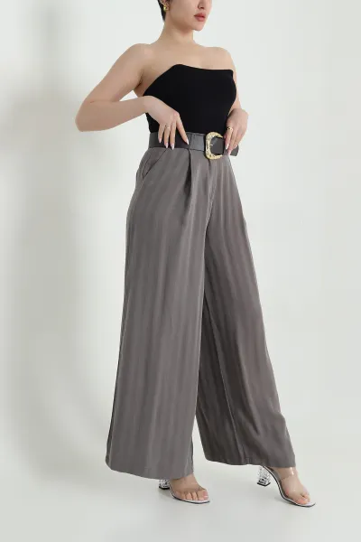Vizon Pileli Cepli Tencel Cupra Kadın Pantolon 456526