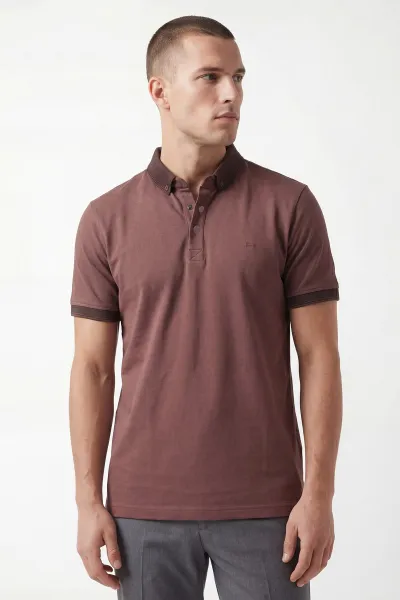 Vizon Polo Yaka Likralı Erkek Tişört 433037