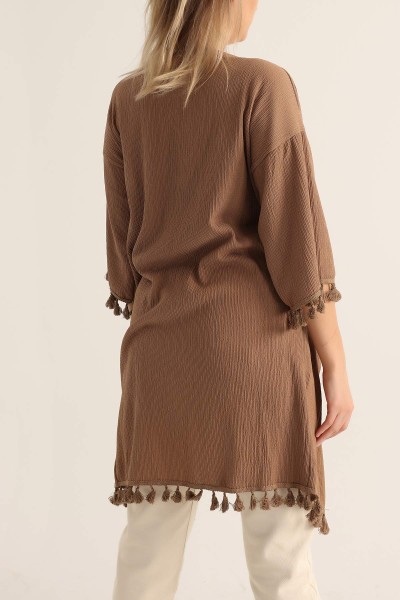 Vizon Püskül Detay Seul Kimono Hırka 173529