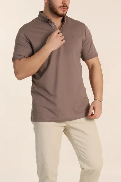 Vizon Regular Fit Dokulu Polo Yaka Erkek Tişört 342495