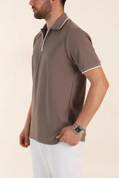Vizon Regular Fit Dokulu Polo Yaka Erkek Triko Tişört 369372