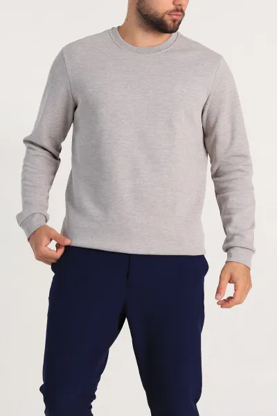 Vizon Regular Fit İnterlok Kumaş Pike Doku Basic Erkek Sweatshirt 305430