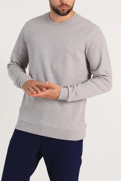 Vizon Regular Fit İnterlok Kumaş Pike Doku Basic Erkek Sweatshirt 305430