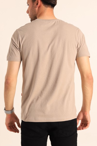 Vizon Regular Fit Kabartma Yazı Detay Erkek Tişört 182230