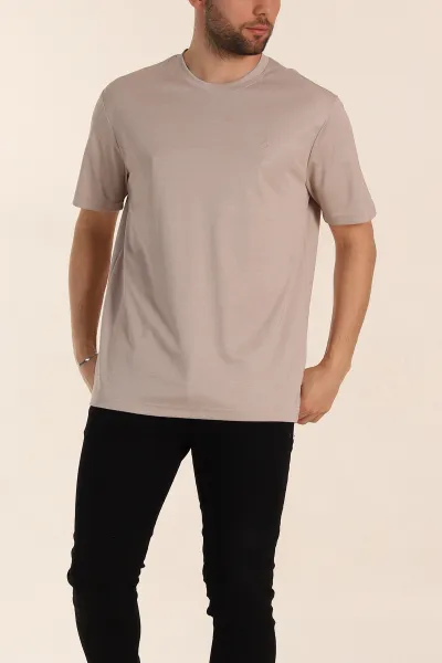 Vizon Regular Fit Nakış Logo Detaylı Basic Erkek Tişört 338455