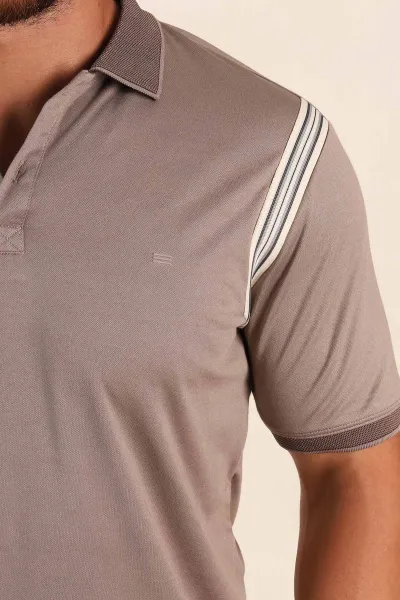 Vizon Regular Fit Omuz Şerit Detaylı Polo Yaka Erkek Tişört 338462