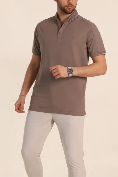Vizon Regular Fit Parçalı Polo Yaka Erkek Tişört 346729
