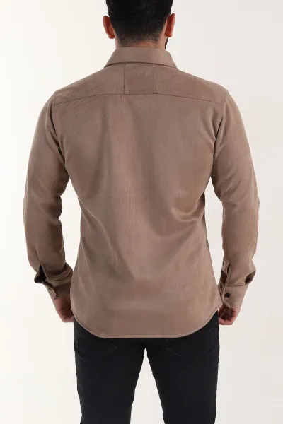 Vizon Regular Fit Süet Çıt Çıt Düğmeli Erkek Gömlek 397965