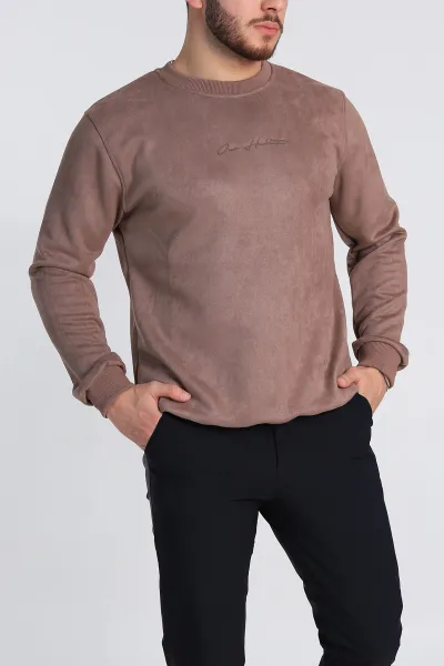vizon-regular-fit-suet-kabartma-yazi-detayli-erkek-sweatshirt-305860