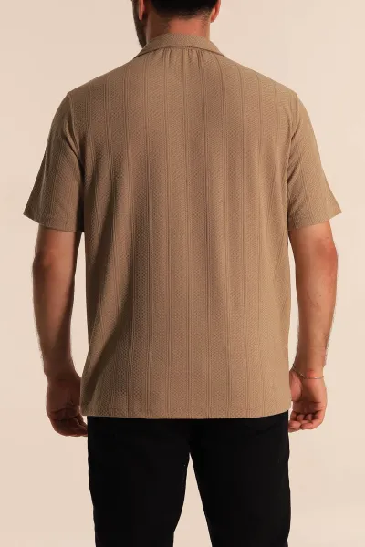 Vizon Relaxed Fit Desenli Polo Yaka Erkek Tişört 279207