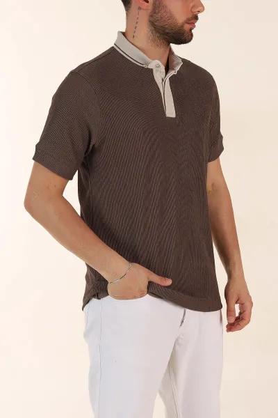 Vizon Relaxed Fit Gizi Düğmeli Polo Yaka Erkek Tişört 370272